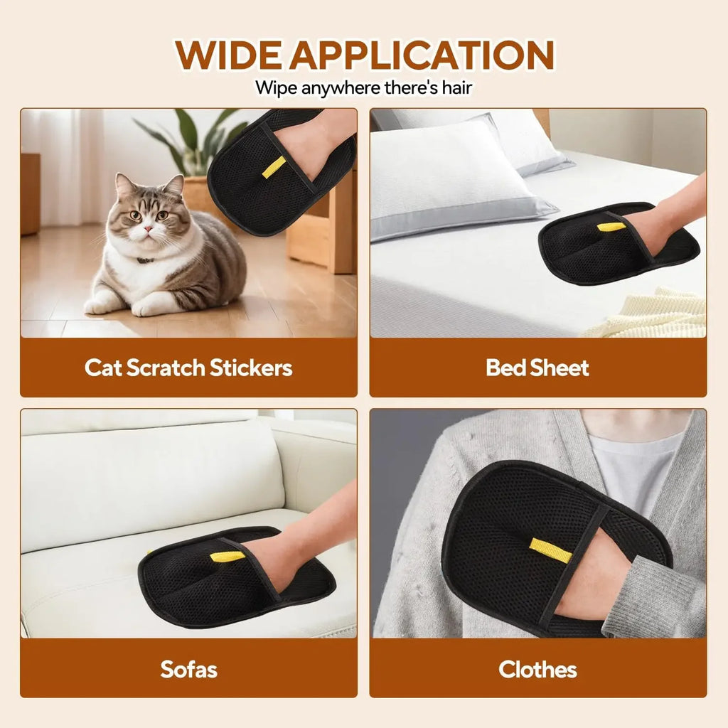 Guante Quitapelos Reutilizable para Perros y Gatos de Doble Cara