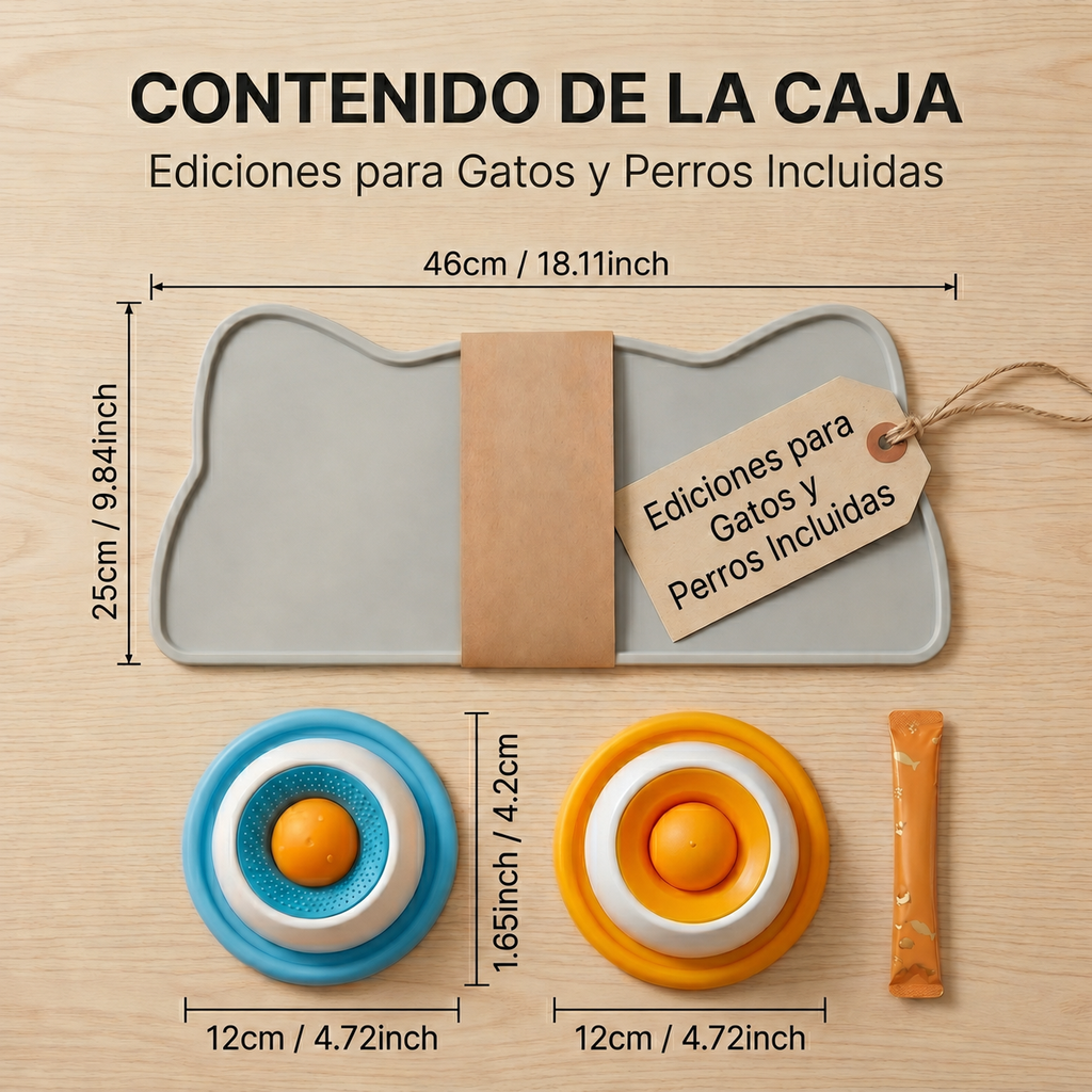 Lick Mat Interactiva para Perros y Gatos con Bola Antiestrés de Alimentación Lenta